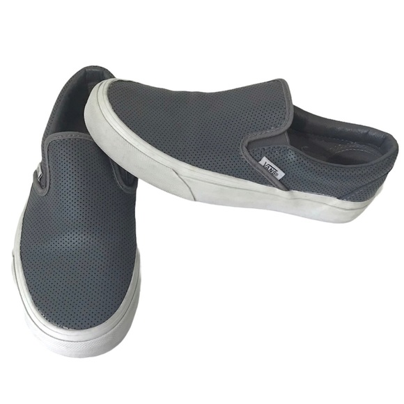 Vans Shoes - Vans 5.5 Gray Slip On Perforated Texture Sneakers